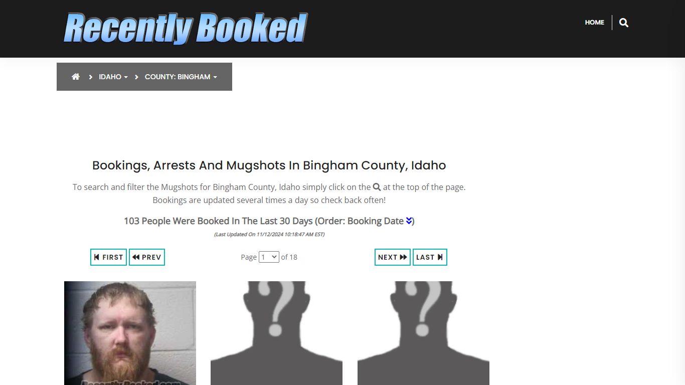 Bookings, Arrests and Mugshots in Bingham County, Idaho - Recently Booked