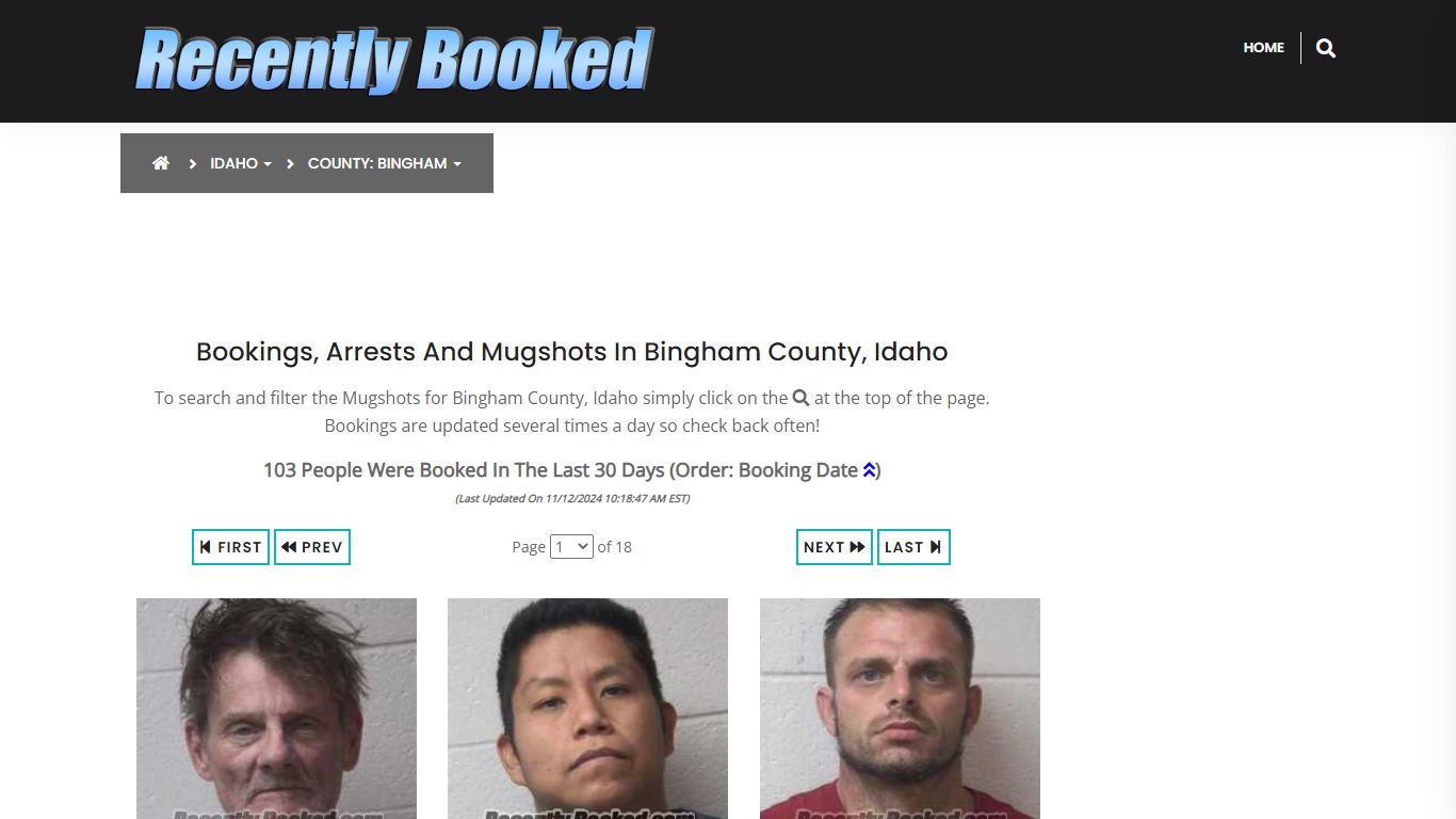 Bookings, Arrests and Mugshots in Bingham County, Idaho - Recently Booked