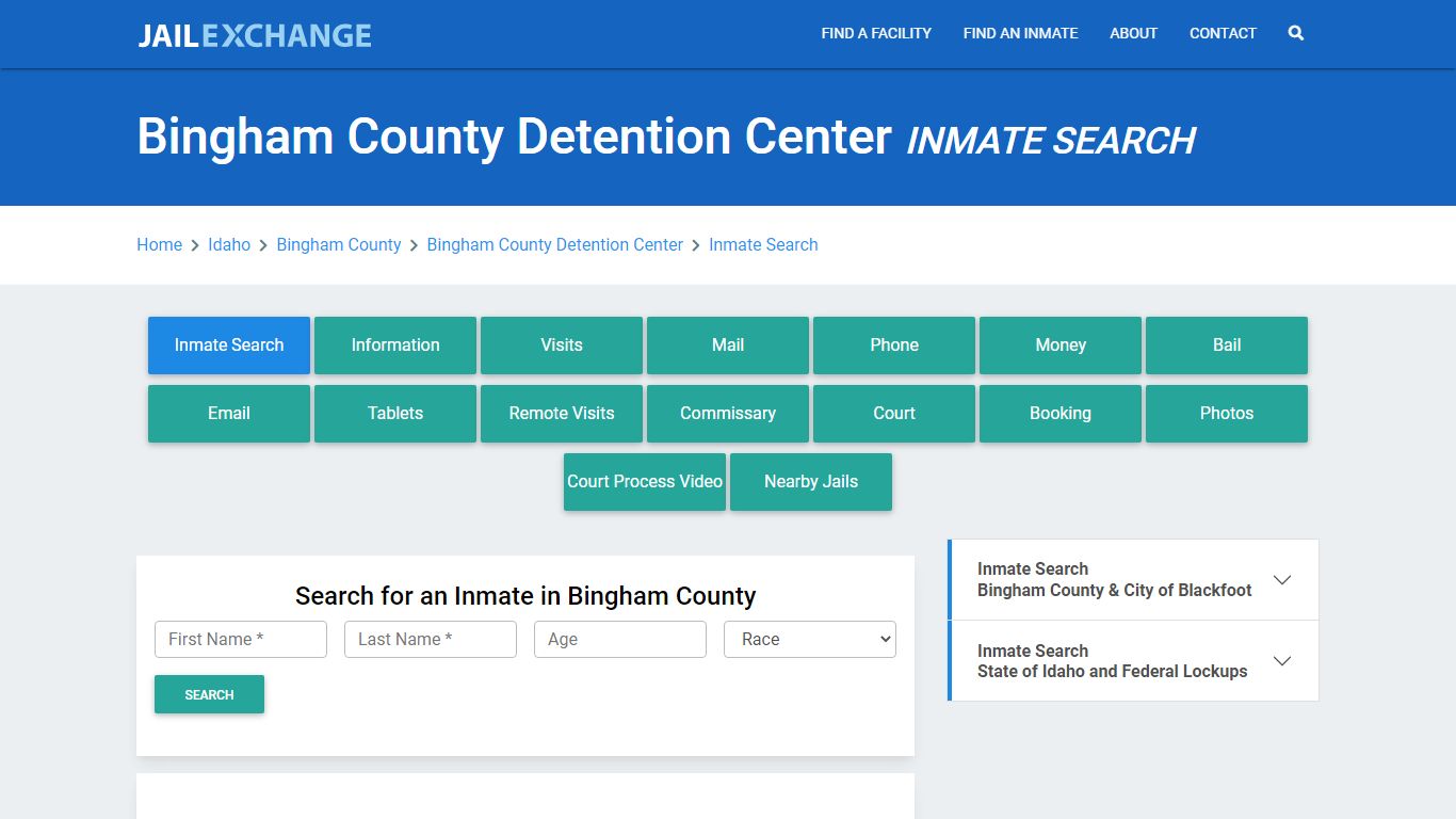 Bingham County Detention Center Inmate Search - Jail Exchange