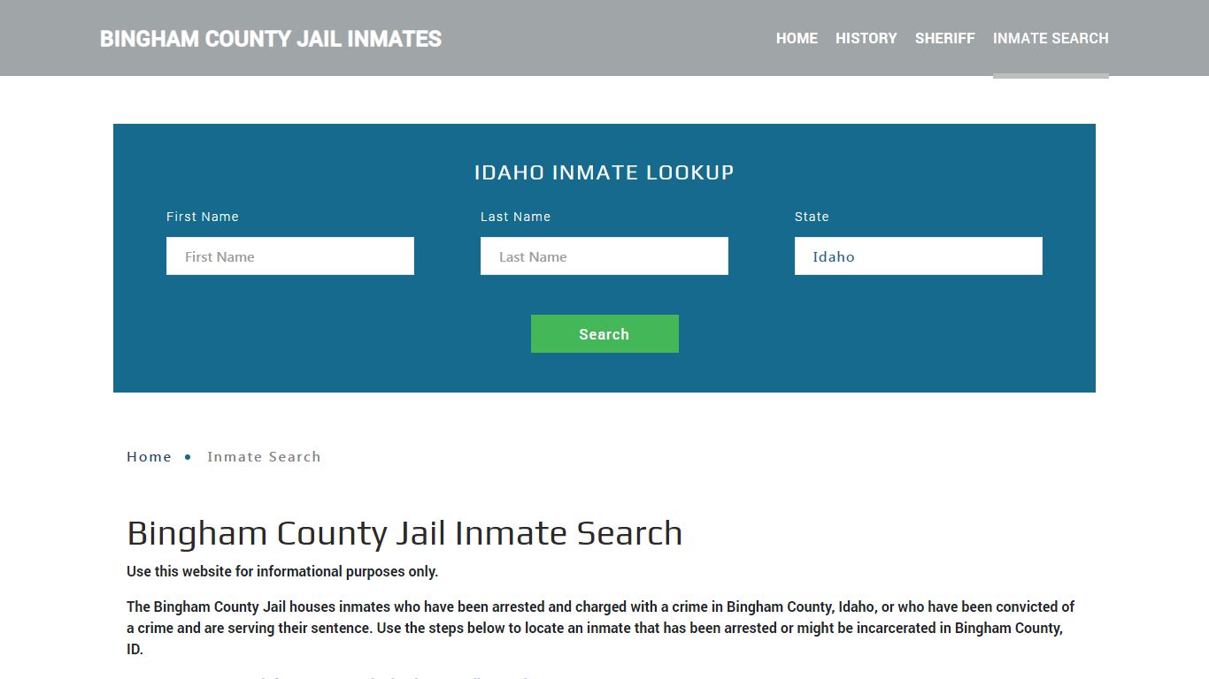 Bingham County, ID Detainee Lookup